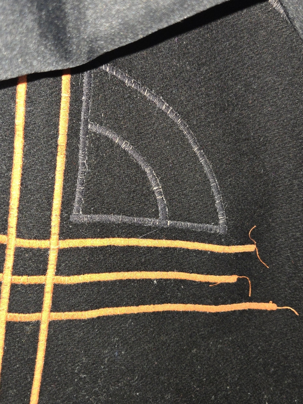 Vintage Marylou Ozbolt Storer Wearable Art Wool Jacket Black Geometric Sitching - Picture 10 of 16